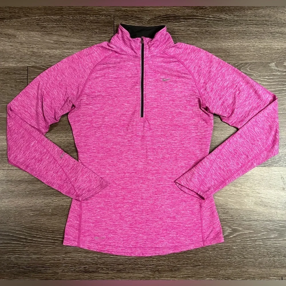 Nike | Swift Element 1/4 Zip Running Top in Hot Fuchsia Heather Size Small